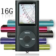 Tomameri Black Color Portable MP4 Player MP3 Player Video Player with Photo Viewer , E-Book Reader , Voice Recorder + 16 GB Micro SD Card