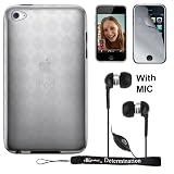 Argyle Durable Crystal HD Flexible Skin Checker Design for Apple iPod Touch 4 ( Compatible with all Models, 8 GB 32 GB and 64 GB) + Includes an eBigValue (TM) Determination Hand Strap KeyChain + Includes a mirror screen protector, Protects against scratches and dirt + Includes a Crystal Clear High Quality HD Noise Filter Earbuds Earphones Headphones with Mic, 3.5mm Jack For iPod, iPhone and iPad