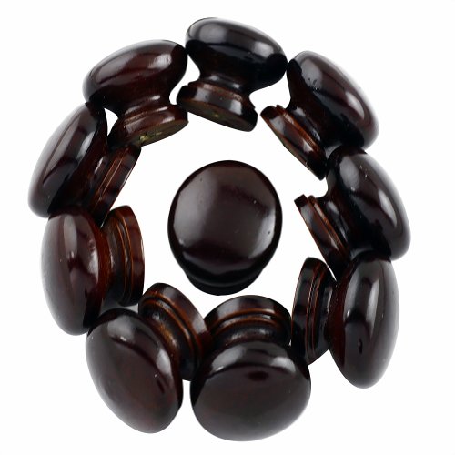10pcs Wood Handle Natural Wood Applicable Cupboard，door, Shoe Racks, Wardrobes, Etc. (Dark Brown)