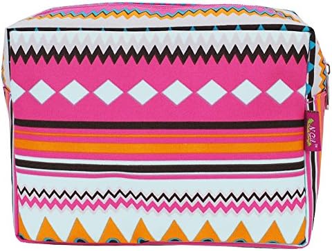 Multi-color Aztec Tribal Hipster Print Large Cosmetic Travel Pouch