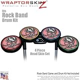 Chrome Skull on Pink Skin by WraptorSkinz fits Rock Band Drum Set for Nintendo Wii, XBOX 360, PS2 & 