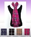 Trendy Burberry Style Fringed Plaid Viscose Scarf