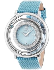Versace Womens VFH020013 Venus Round Stainless Steel Ice Blue Genuine Topaz Quartz Watch
