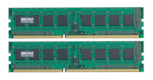 BUFFALO PC3-8500(DDR3-1066)対応 240Pin用 DDR3 SDRAM DIMM 1GB 2枚組 D3U1066-1GX2