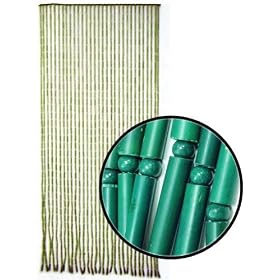 Green Bamboo Beaded Curtains