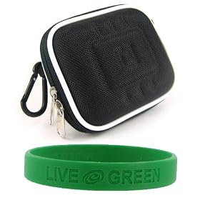 3n1 Combo - Carrying Case for Flip Video and Flip Video Ultra Camcorder with + Screen Protector Shield + Mini Stand (Flip Ultra NOT Included) + Bonus Young Micro - Live Green Wristband