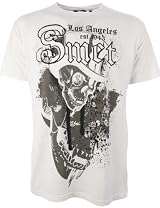 Smet by Christian Audigier Mens T-Shirt Posh Skulls White
