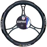 NFL New Orleans Saints Steering Wheel Cover, Black, One Size