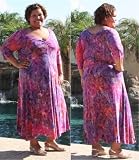 Goddess Dress Batiked in Purples/Pinks/Oranges