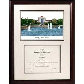 Houston Framed Scholar Diploma Frame with Lithograph