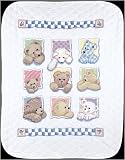 BABY HUGS BEARS FOR BABY QUILT STAMPED CROSS STITCH KIT-34X43