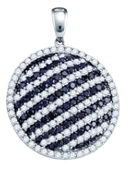 2.23ctw Black Diamond Circle Pendant 10K White Gold