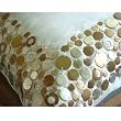 Ivory Glamor - Decorative Pillow Covers - Silk Pillow Cover with Metal Accents