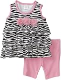 Cutie Pie Baby-girls Newborn 2 Piece Ruffle Shirt and Short Zebra Set, Pink, 3-6 Months