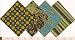 40 4" Bohemian Retro Teal Quilt Cotton Fabric Squares
