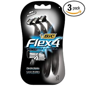 Buy BIC Flex4 Disposable Four Blade Shaver, Men, 3-count Packages (Pack of 3) by BIC