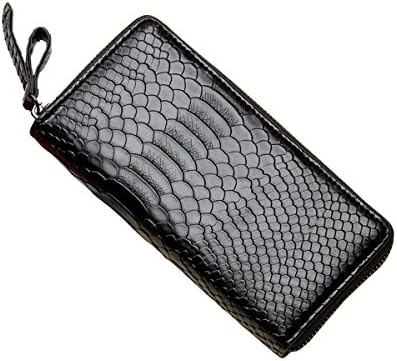 Hoxis Snake Texture Printing Pu Leather Zip-around Wallet Purse (Coffe)