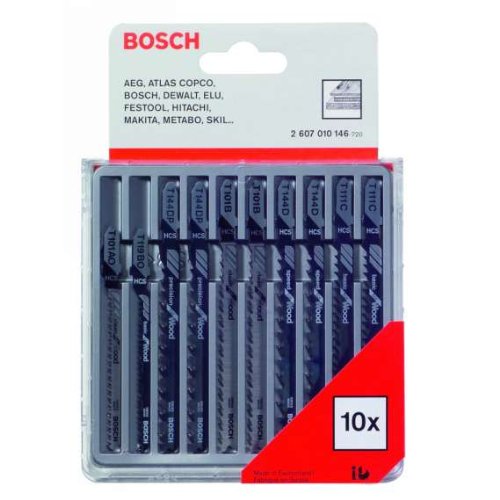 Bosch Zubehör 2607010146 10tlg. Stichsägeblatt-Set Holz