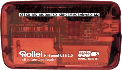 Rollei High Speed CR All-in-One Kartenleser f&uuml;r Apple Mac und PC kompatibel (USB 1.1/2.0) rot