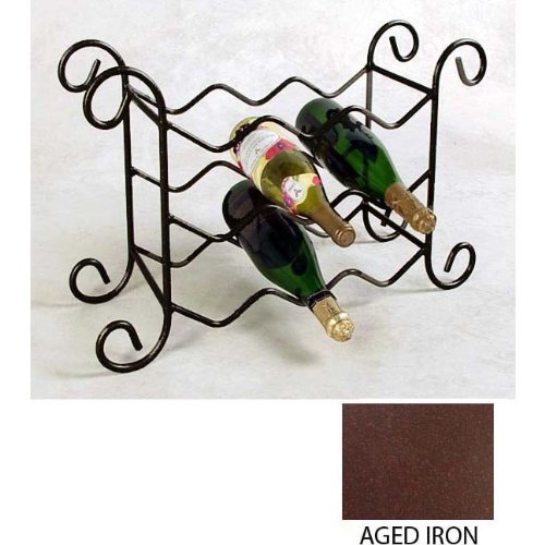 9 Bottle Wine Rack-Wrought Iron-Aged Iron (Aged Iron) (21″H x 8″W x 17″D)