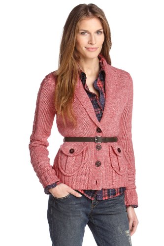 edc by ESPRIT Damen Strickjacke 121CC1I028, Gr. 34 (XS), Rosa (sunburned pink 601) Preisvergleich