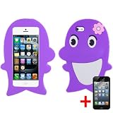 APPLE IPHONE 5 3D CUTE PURPLE DOLPHIN RUBBER SKIN COVER SOFT GEL CASE + FREE SCREEN PROTECTOR from [ACCESSORY ARENA]