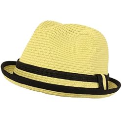 Summer Upturn Fedora Trilby Gangster Hat Natural Medium Large