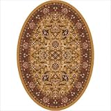 Pastiche Abadan Spice Gold Oval Rug Size: Oval 5'4