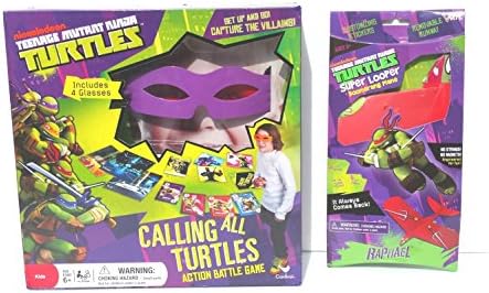 Nickelodeon Teenage Mutant Ninja Turtles Calling All Turtles Game and Super Looper Plane Bundle