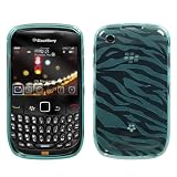 BlackBerry Curve 8520 / 8530 Thermoplastic Polyurethanes (TPU) Skin Case - Blue Zebra Skin