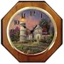 Thomas Kinkade 10" Wood Wall Clock - "Victorian Light"