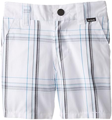 Hurley Baby Boys' Plaid Short, White, 18 Months