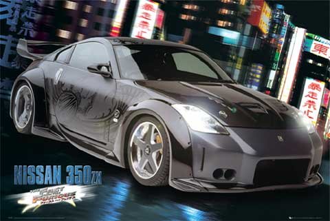 Empire 264985 Fast And Furious Tokyo - Nissan 350ZX, Auto-Poster ca. 91,5 x 61 cm