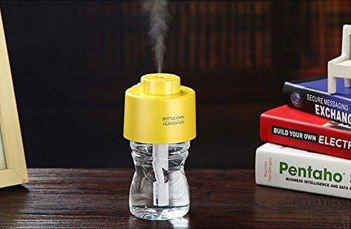 Acoustic Audio Tek¨Portable Bottle Cap Air Humidifier with bottle for office home travel--Yellow