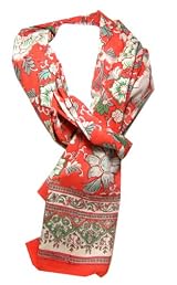 Anokhi 100% Cotton Voile Orange Vase Fashion Scarf *New for Spring
