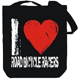 Canvas Tote Bag Black  I LOVE Road Bicycle Racers  Sports