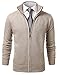 IDARBI Men's Long Sleeve Zip Up Sweater Jacket with Stand Up Collar