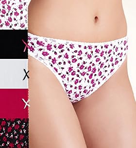 5 Pack - Cotton Rich Assorted High Leg Knickers