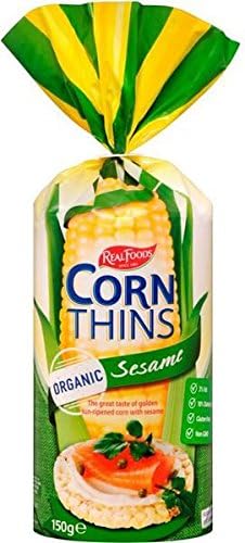 (10 Pack) - Real Foods Sesame Corn Thins| 150 g |10 Pack
