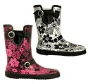 New Womens Flower Festival Wellies Wellingtons Mid Calf Boots