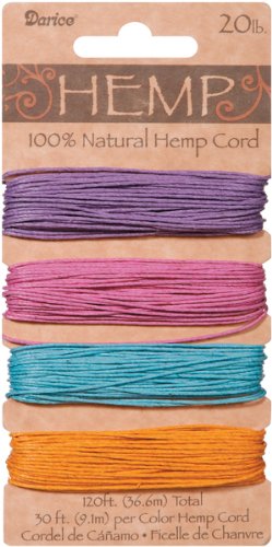 Hemp Cord 20# 120 Feet/Pkg-Pastels