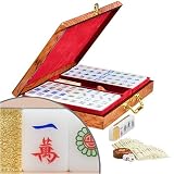 Gold and White Tile Chinese Mahjong Set