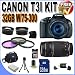 Canon EOS Rebel T3i 18 MP CMOS Digital SLR Camera and DIGIC 4 Imaging with EF-S 18-55mm f/3.5-5.6 IS Lens & Canon 75-300 f/4-5.6 III Lens + 58mm 2x Telephoto lens + 58mm Wide Angle Lens (4 Lens Kit!!!!!!) W/32GB SDHC Memory+ 2 Extra Batteries + Charger + 3 Piece Filter Kit + UV Filter + Case +Accessory Kit