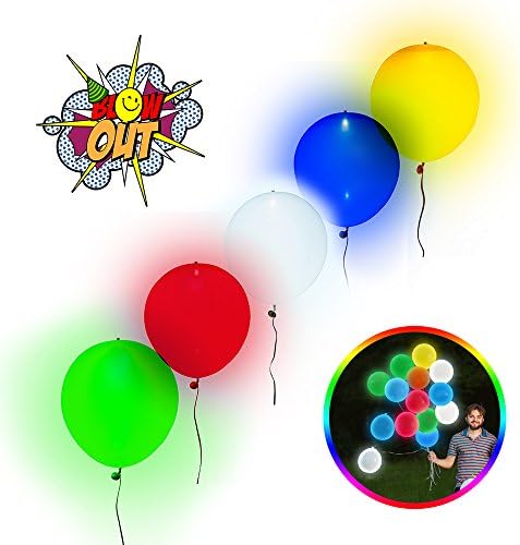 Light Up LED Balloons - Glow in the Dark Up to 18 Hours - Safe for Kids - Futuristic Party Supply / Decorations - Great for Birthdays / Weddings - 5 Pack Multi-Color - 100% Satisfaction Guaranteed!