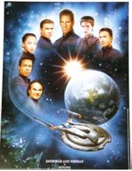 Star Trek Enterprise Litho Poster with full cast Scott Bakula Jolene Blalock John Billingsley Dominic Keating Linda Park Connor Trinneer Anthony Montgomery and the ship 12 x 16 Inches