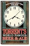 Retro style TORRENT'S Beer & Ale wall clock USA