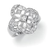 Vintage CZ Bridal Cocktail Ring 7