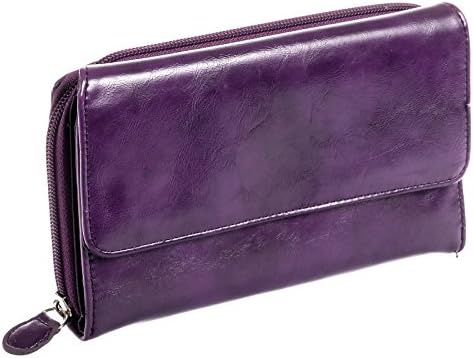 Mundi Womens Big Fat Clutch Wallet w/ Calculator (Dark Purple)