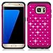 Galaxy S7 Edge Case, EC™ Hybrid Dual Layer Diamond Studded Bling Crystal Rhinestone Protective Case Cover for Samsung Galaxy S7 Edge (Hot Pink+Black)