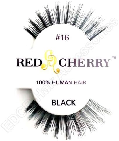 Red Cherry 100% Human Hair False Eye Lashes No 16 **Black** by RED CHERRY